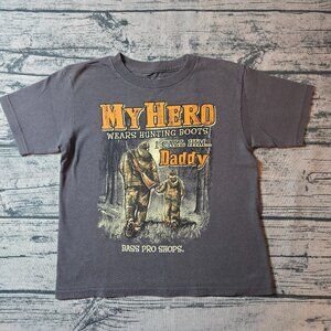 Bass Pro Shops Youth Boys Gray Hero Dad Short Sleeve T-Shirt Size 4T